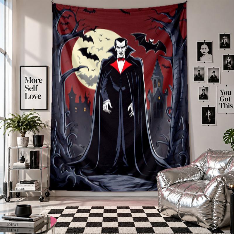 Wall TapestryDracula Art Hanging Cloth Decorative Background Cover for Room Decoration