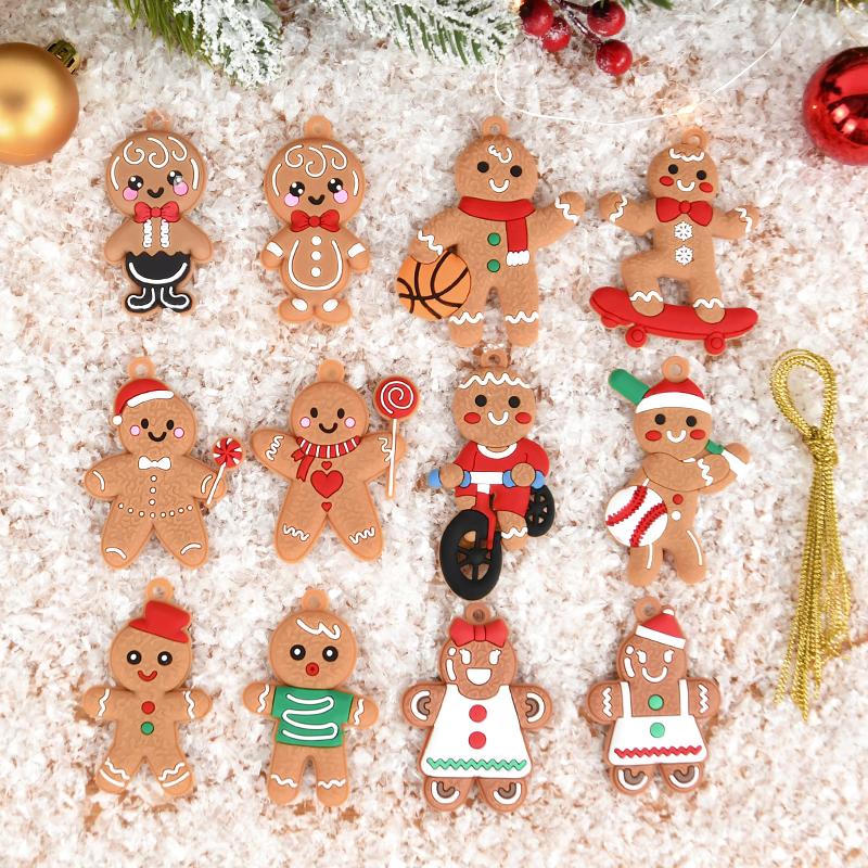 Gingerbread Man Ornaments Xmas Tree Hanging Pendant 2025 Merry Christmas Decorations for Home 2025 New Year Gift Navidad Noel