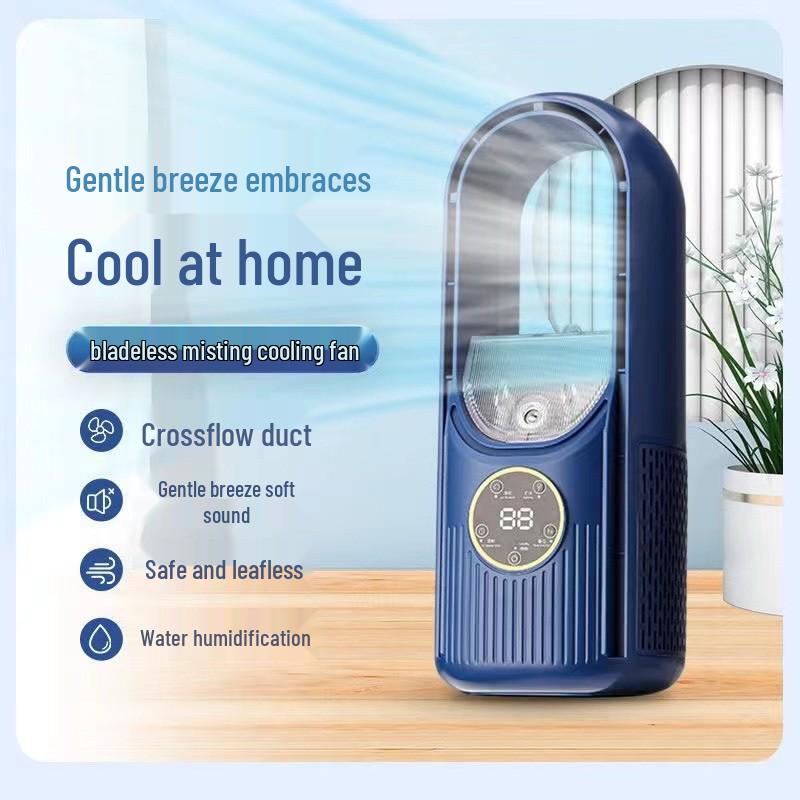 USB Bladeless Cool Mist Air Conditioner Fan & Humidifier for Home/Dorm