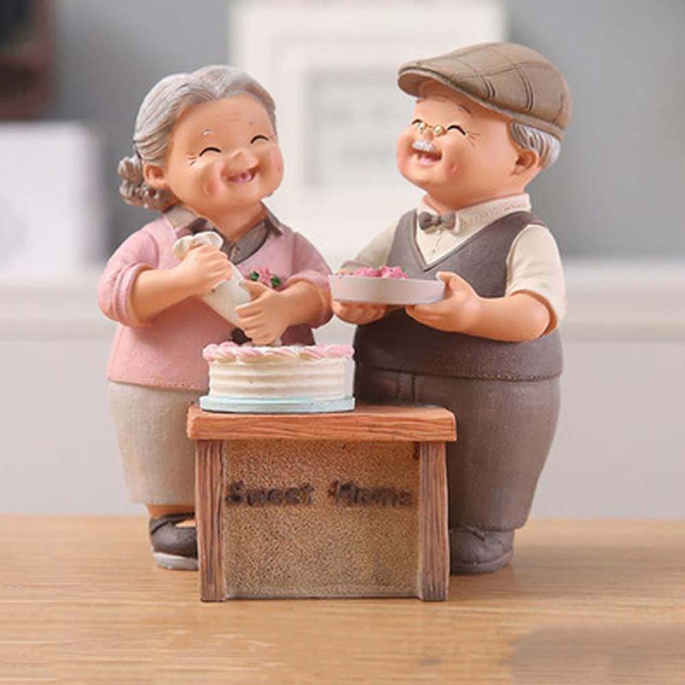 DIY Ornaments Home Decoration Sweety Lovers Grandparents Model Lovers Figurine Couples Figurine