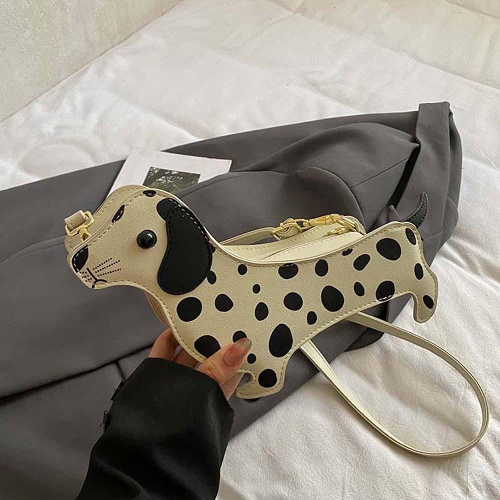 Three-dimensional Dog PU Shoulder Pouch Large Capacity Retro Phone Bag  for Gifts