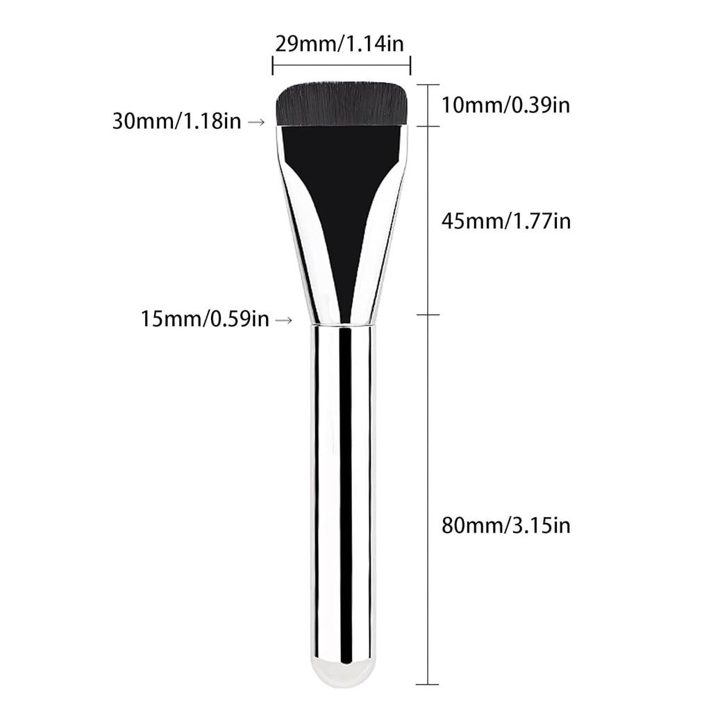2pcs Flat Foundation Brush for Liquid Makeup, Ultra Thin Flat Head Foundation Brush Soft Dense Flat Makeup Brush Beauty Brushes for Face Makeup