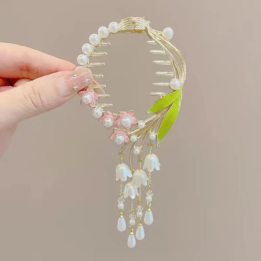 Vintage S Shape Plush Ball Dried Rose Hairpins for Women Ponytail Twist Hair Clips Fashion Shark Clip Barrettes Hair Accessories