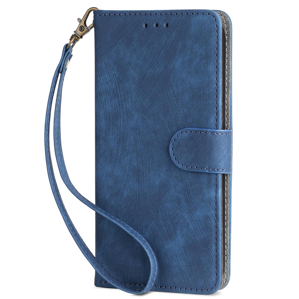 For Itel P55+ P663LN Case RFID Blocking Leather Purse Phone Cover with Wrist Strap