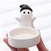 Sturdy Ceramic Ghost Candlestick Cartoon Ghost Cute Candle Holder Non-slip Halloween Candlestick Halloween Decoration