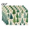 Dining Table Mat 4Pcs Christmas Linen Placemat Set, Cartoon Snowman Gingerbread Gnome Durable Mats Mat, Heat Resistant Place for Holiday Party