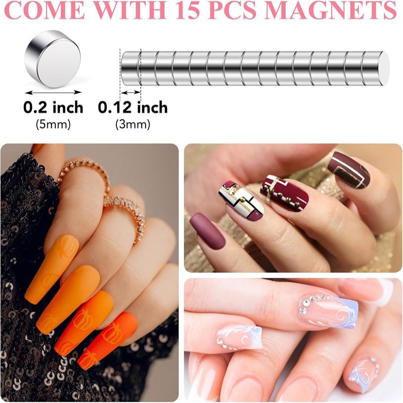 Professional Nail Clipper U Shape Stainless Steel Trimming Straight Cutter With 10Pcs Magnet Nail Art Trimmer Kit Manicure Salon