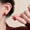 New Year Hot Ankela Red Drip Glaze Ear Clips, High-Grade Autumn Winter Non-Pierced Temperament Earrings