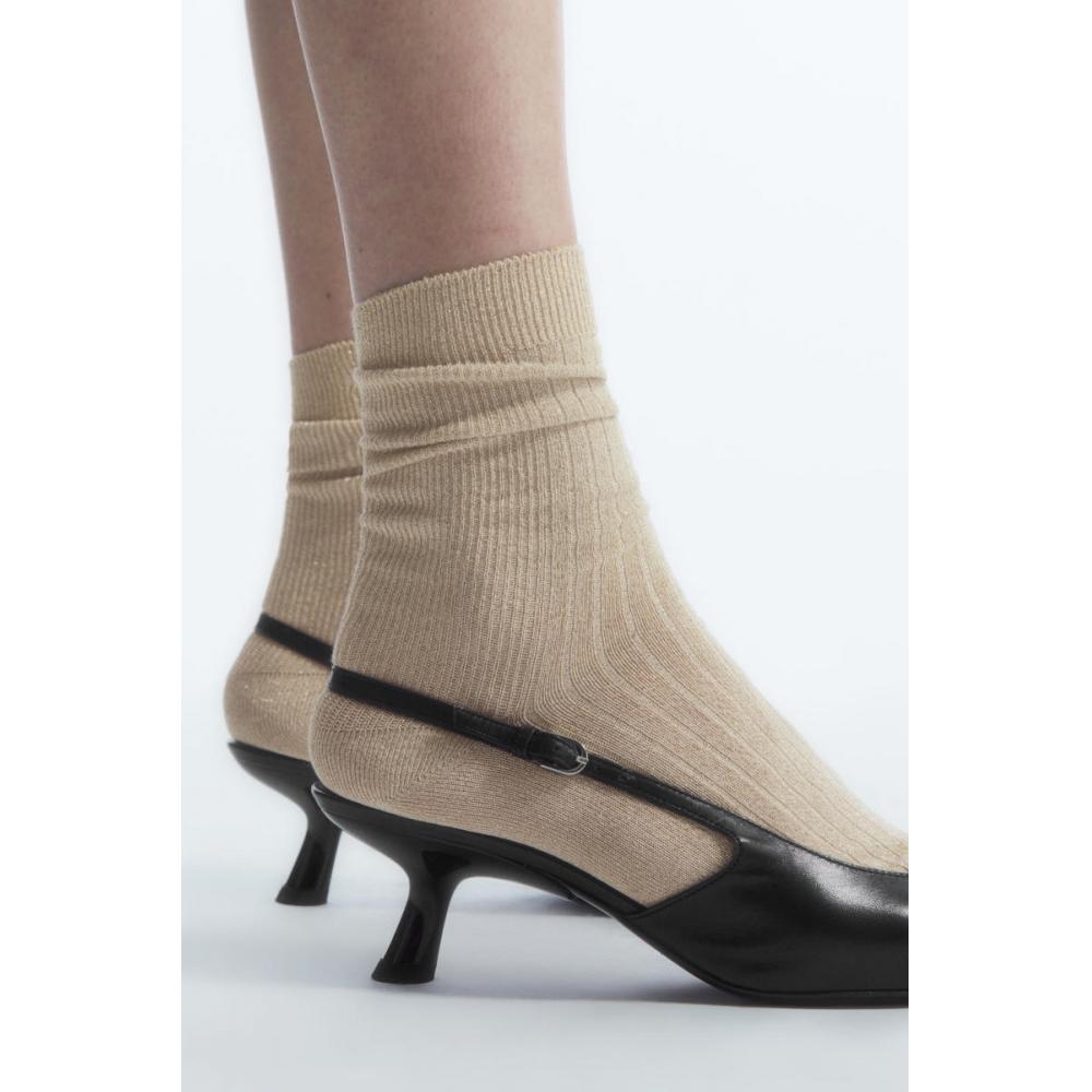 

Носки COS Japan в рубчик с эффектом металлик