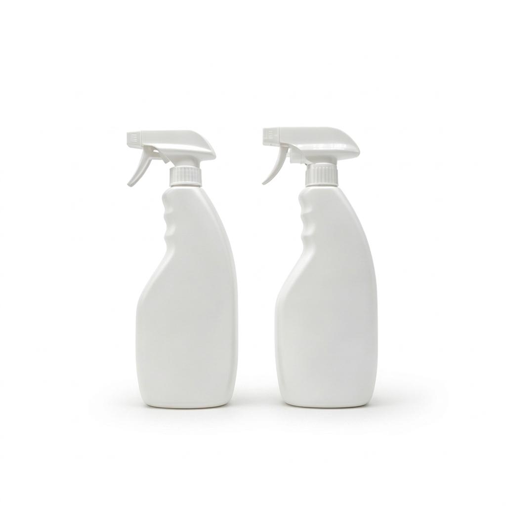 500ml 16oz HDPE Black Oval Fine Mist Spray Bottle Refillable Alcohol Disinfectant Sealed Plastic Spray Bottle with Sprayer