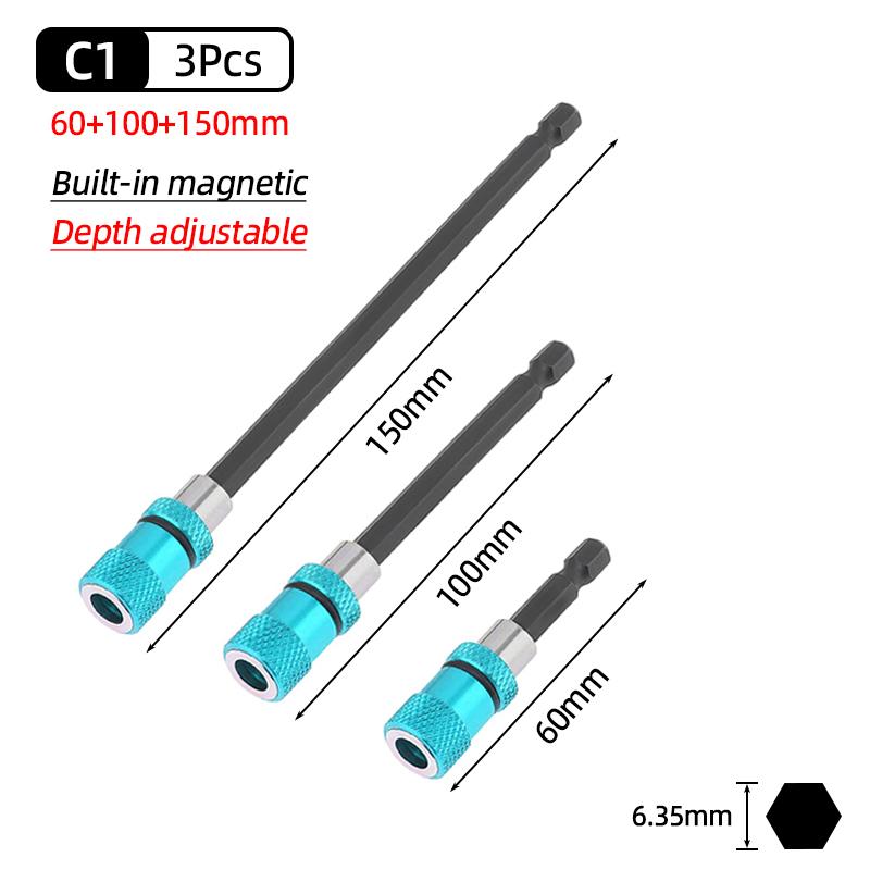 1/4" Hex Magnetic Screwdriver Bit Holder Quick Release Adapter Extension Rod Electric Drill Hand Tools 50/60/75/100/150/300mm
