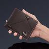 Men Wallet Faux Leather Geometric Pattern Thin Large Capacity Foldable Portable Multi Pockets Wear-resistant Solid Color Card Holder Changes