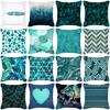 New Green Landscape Geometric Peach Skin Printed Pillow Cover Cushion Cover