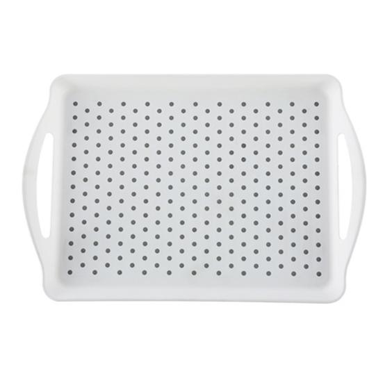 Dual-Handle Serving Tray Anti-slip Dinner Plate Lightweight Stable Countertop Tray Stackable Tray for Food Serving And Storage