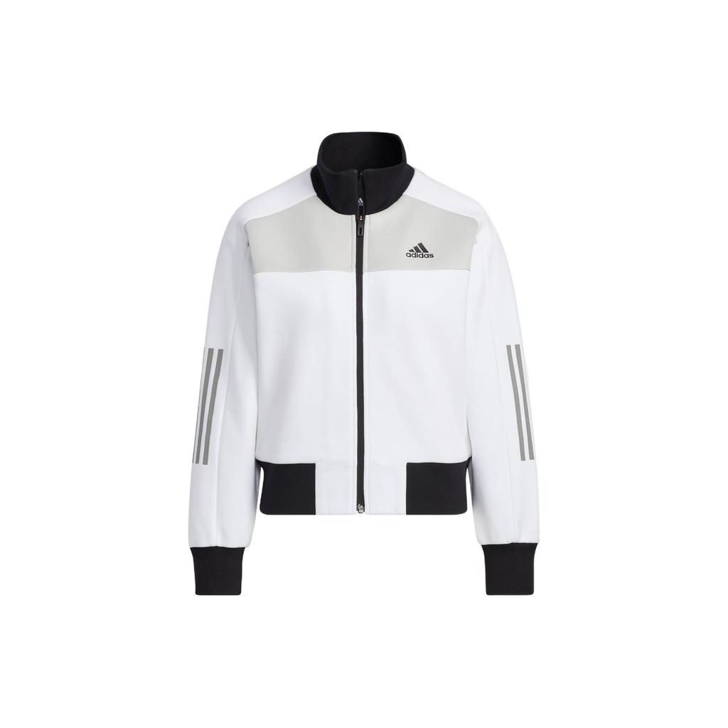 Adidas Jackets Women's White Stand Collar Moderate HM7089