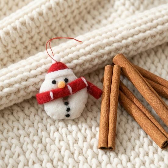 Decorative Charms for Christmas Wreaths Felt Ornament, Handmade Wool Santa Claus, Elf, Snowman Craft Gifts Hanging Decor, Cute Tree