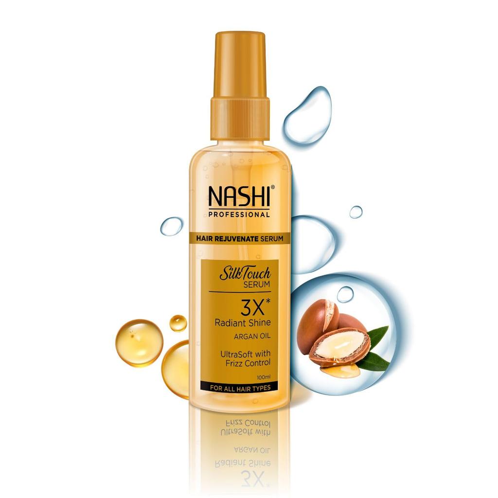 Nashi Professional Siero Ringiovanente per Capelli 100ml Olio di Argan per Controllo dell'effetto crespo Capelli Lisci e Setosi