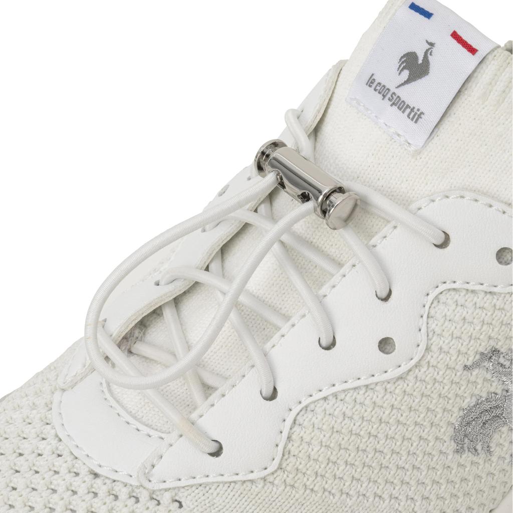 Coq Loire Easy to Put 3E Water White cm [Le Sportif] Slip-on Sneakers, On, Running, Wide, Equivalent, Repellent, Drawcord, Women's, (QL3XJC01WH) 24.0