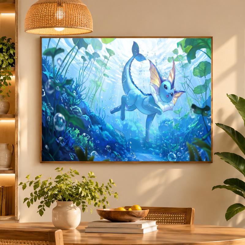 5D Diamond Painting Vaporeon DIY Full Drill Diamond Art Kit Home Decoration
