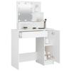 Makeup Table with LED Lights White 86.5 x 35 x 136 cm
