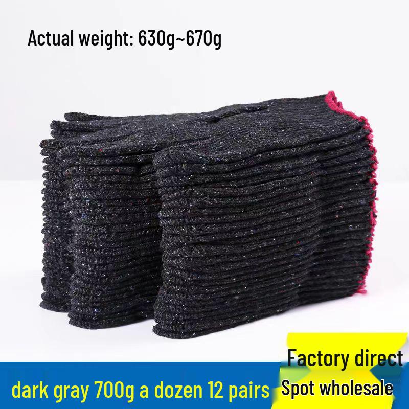 Durable, Thickened Yarn Work Gloves: Wear-Resistant, Dirt-Resistant Cotton for Repair & Construction
