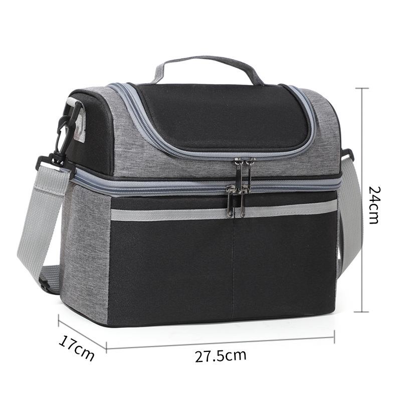 Double-Layer Insulated Lunch Bag - Handheld Crossbody for Outdoor Use