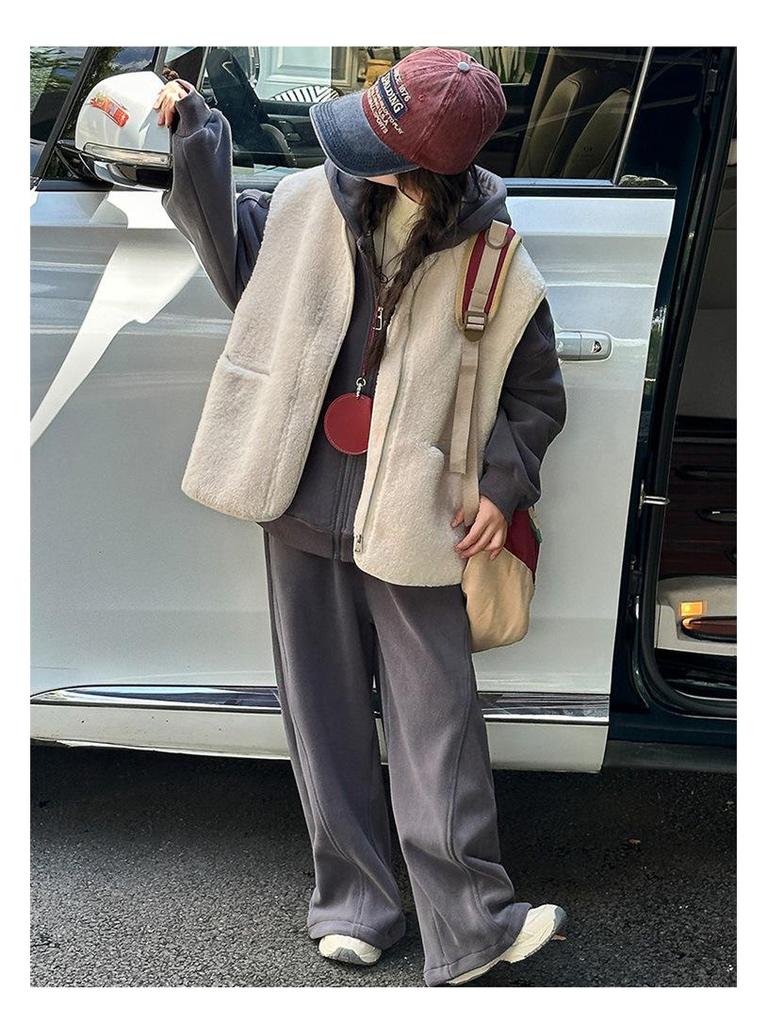 Girls' 2025 Winter Fleece Two-Piece Hoodie Set - Cozy, Stylish, and Sporty