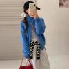 Women's Korean Style Stand Collar Double Zipper Knit Cardigan