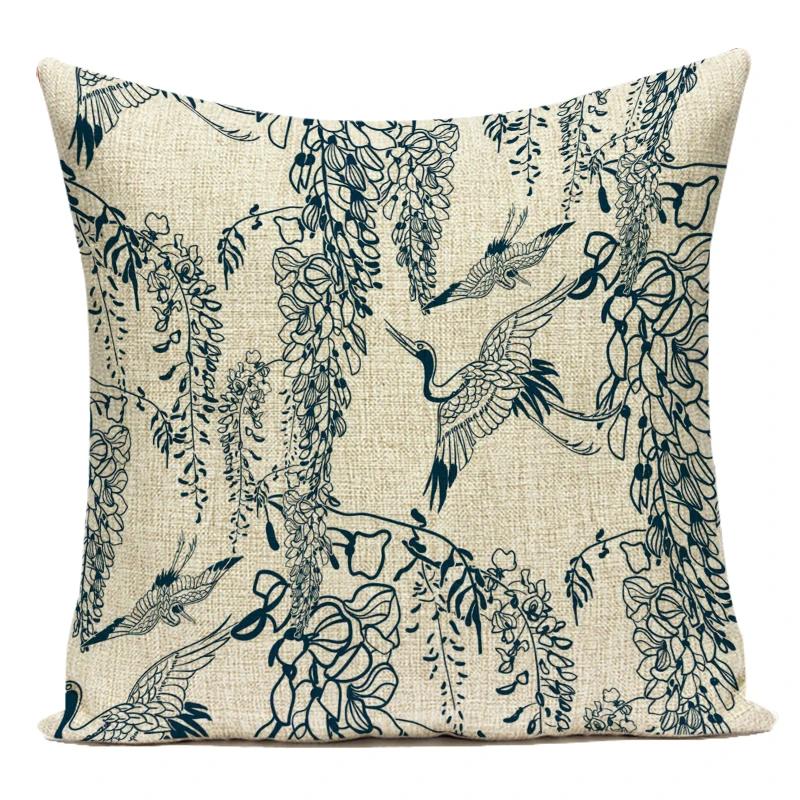 Vintage Floral Bee Decorative Cushion Covers Nordic Home Decor Sofa Chair Living Room Cushions Custom Throw Pillow Covers