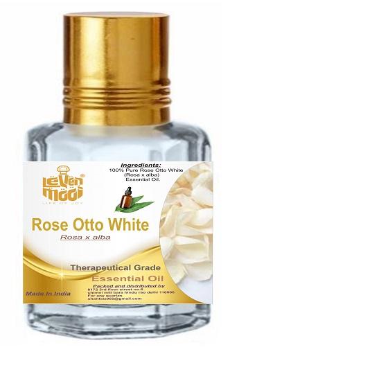 Levenmooi White Rose Otto (Rosa × Alba L.) Pure & Natural Therapeutic Grade Essential Oil Glass