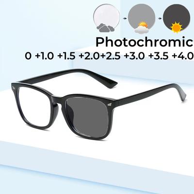 Retro Anti Blue Light Presbyopia Photochromic Glasses High-definition Color Changing Glasses New Elderly Reading Glasses for Daily Use