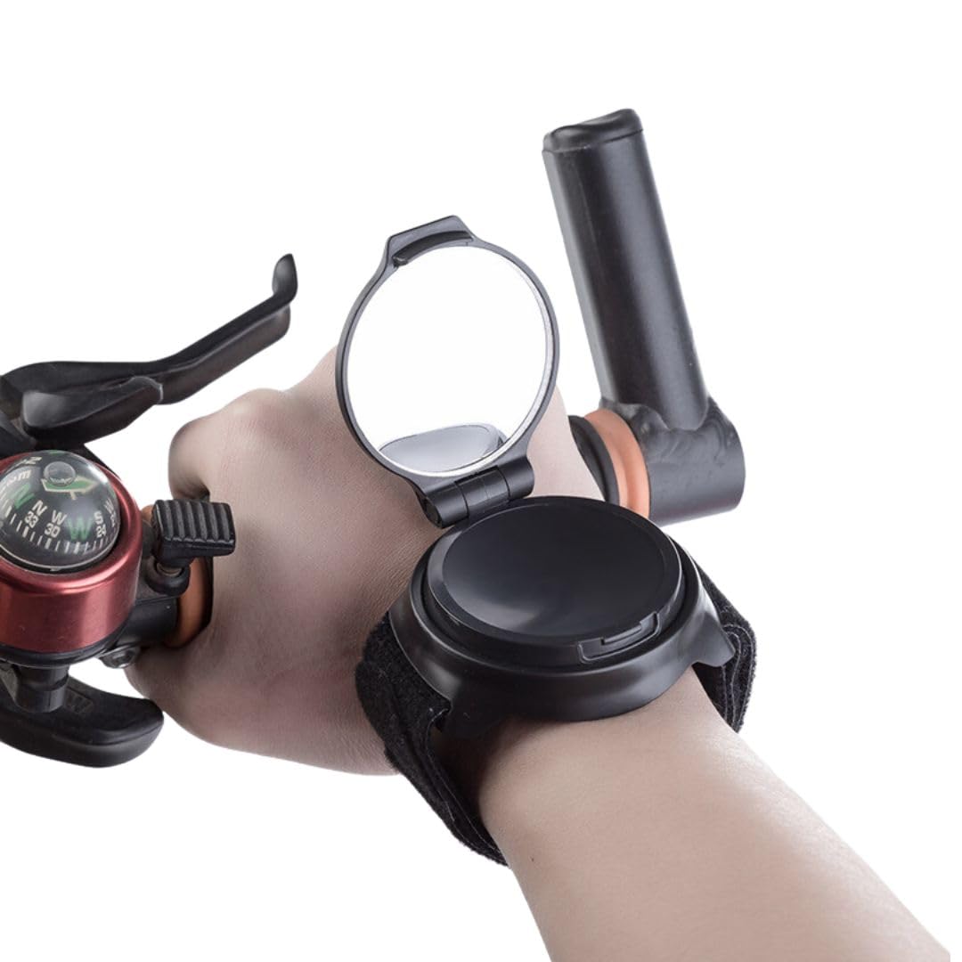 EINEY Bicycle Arm Mirror, Wrist Worn, Rearview Mirror, Mirror Wristband,