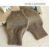 Women's 100% Pure Cashmere Half-Finger Gloves: Fingerless, Plain Knit, Warm and Cozy for Autumn/Winter