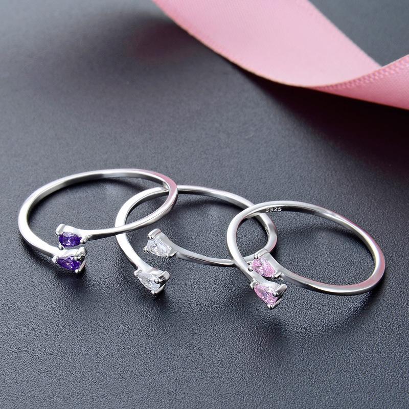 Lindon Classic 925 Sterling Silver Zircon Ring Ladies Jewelry Wedding Promise Party Gift