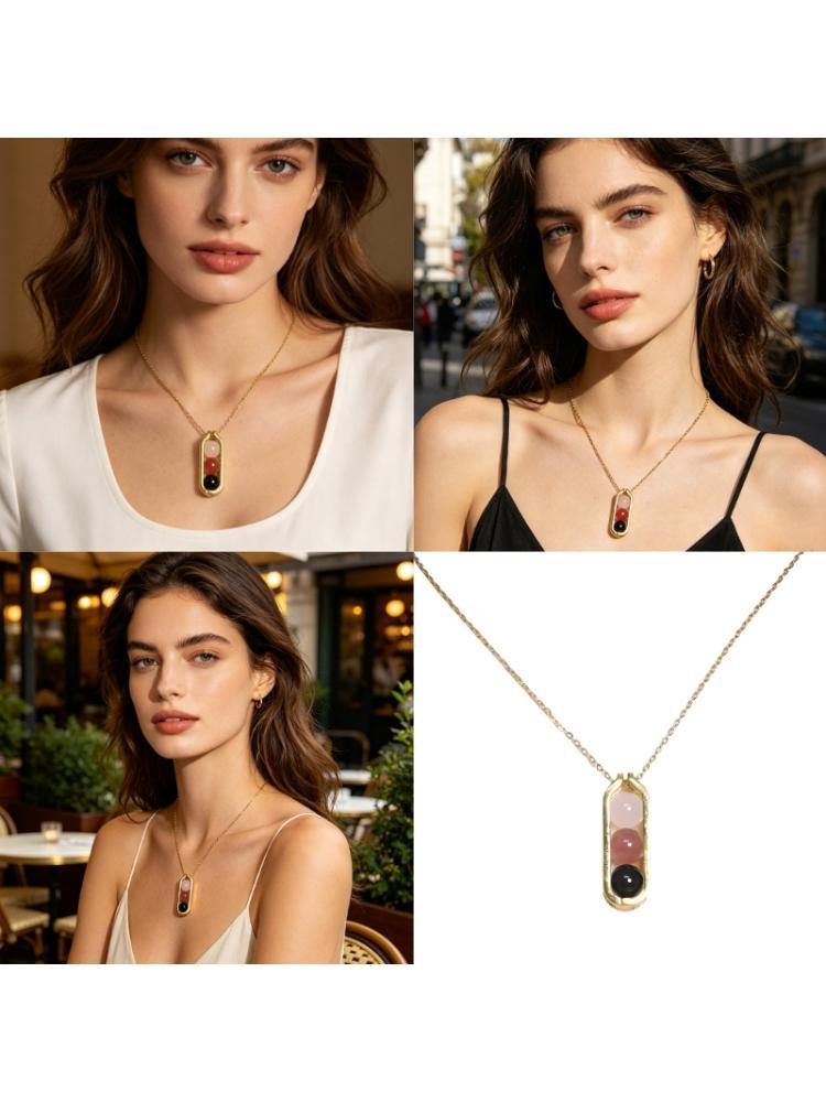 A52E Stainless Steel Oval Necklace Adjustable Neck Chain For Comfortable Fit CN