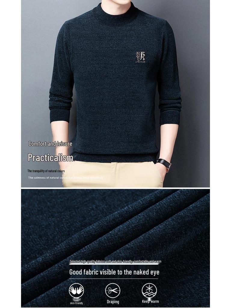 2025 Men's Autumn/Winter Thick Warm High-Collar Knit Sweater