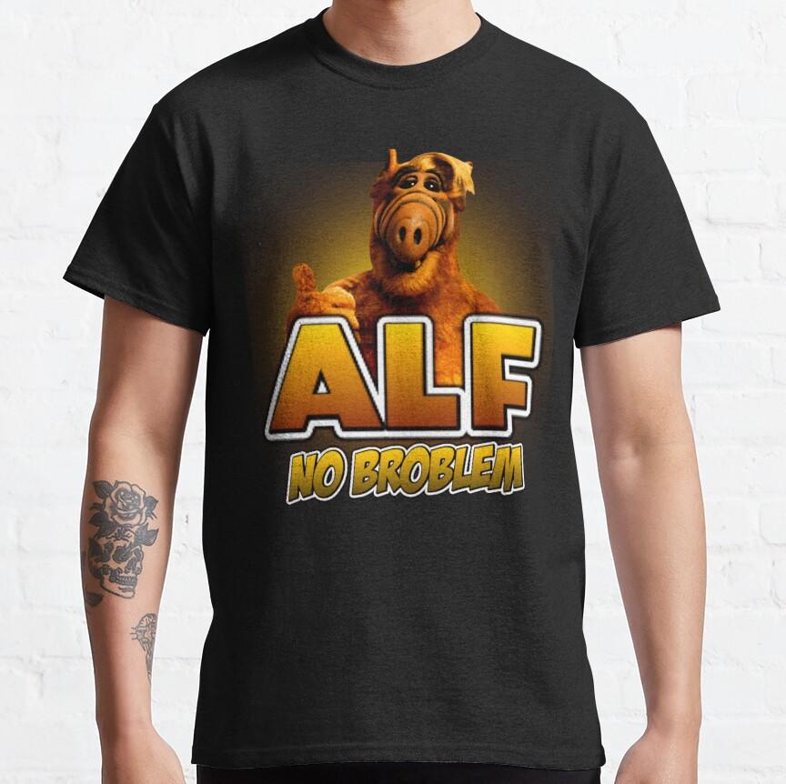 Alien ALF No Problem Tv Sitcom Alien Life Form Ah Fu At Home T-Shirt Awesome 100% Cotton Shor
