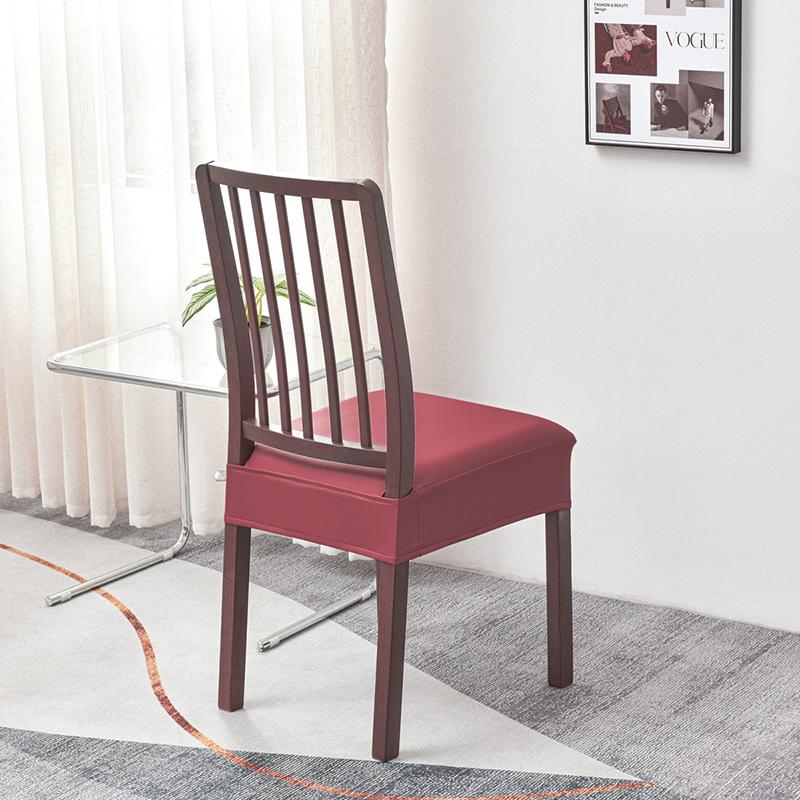 Elastic Square Chair Cover Waterproof PU Leather Home Dining Chair Seat Cover Decor Dust Slipcover Stool Cushion Removable