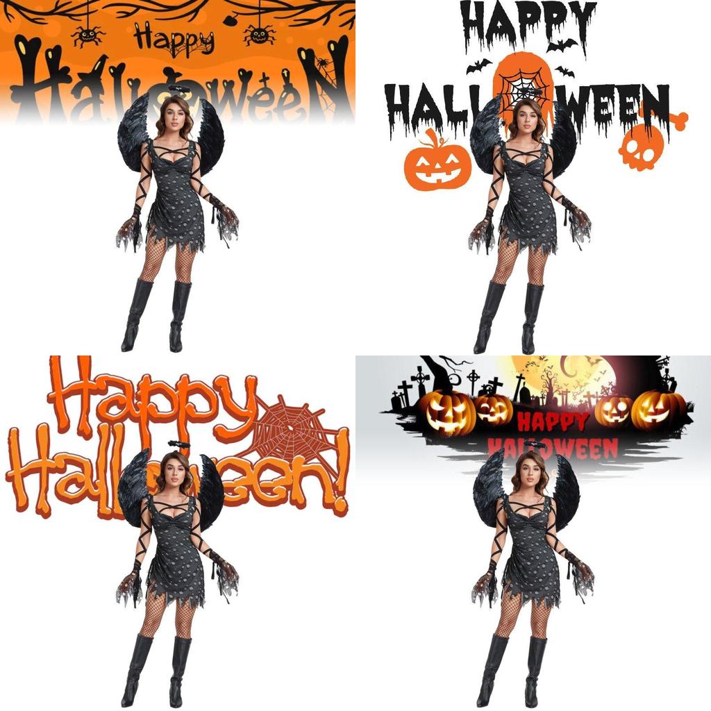 Stunning Angel Wing Zombie Vampire Costume For Women With Dark Fantasy Design