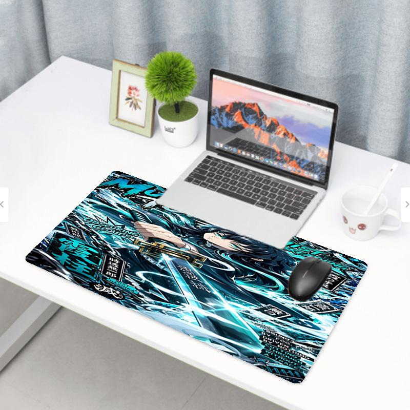 Demon Slayer Print Mouse Pad, Anti‑Slip Desktop keyboard Mat, for PC Laptop Gaming Working Daily Use, Cool Festival Surprise Gift