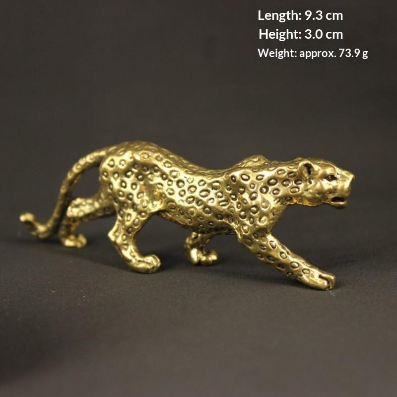 Antike Messing Leopard Figur Metall Panther Statue Retro Tier Ornament Schreibtisch Büro Dekoration Sammlerstück Handwerk Party Geschenk
