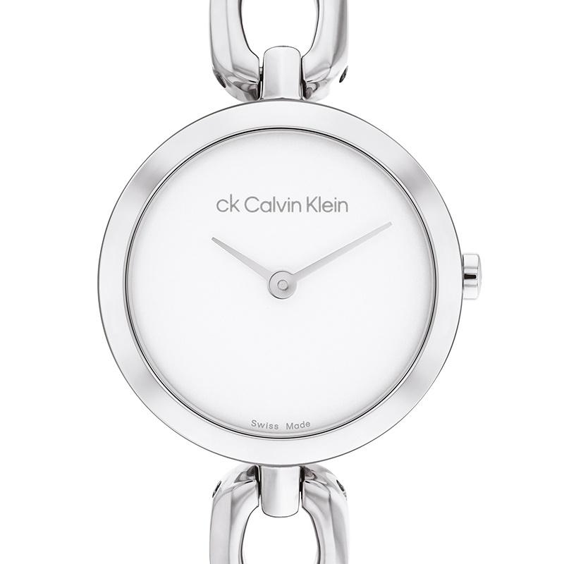 CALVIN KLEIN watch quartz movement steel strap 26mm white dial women's watch 25000007