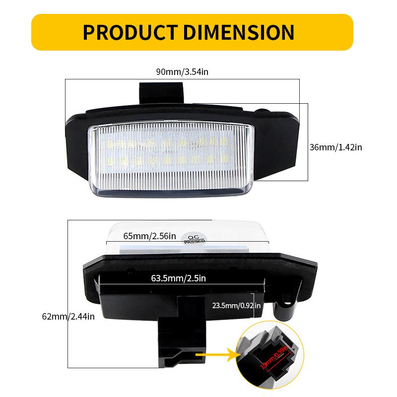 2pcs Canbus LED Number License Plate lamp For Mitsubishi Lancer Sportback Outlander 2006-2012 Peugeot 4007 Citroen C-Crosser