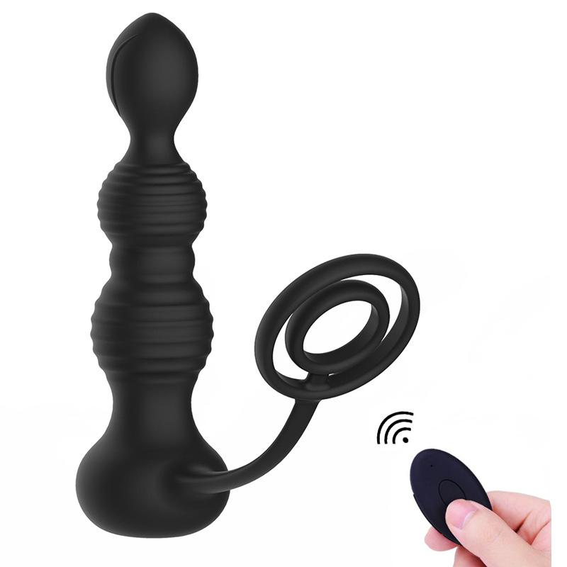 Anal Vibrator for Men Vibrating Penis Ring Delay Anal Sex Toys Male Anal Butt Plug Vibrator Sex Toys