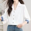 Navava Women Vintage Clean Point Sleeve 7 8 Shirt Nb2197