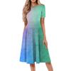 Women Casual Printed Round Neck  Long Dress