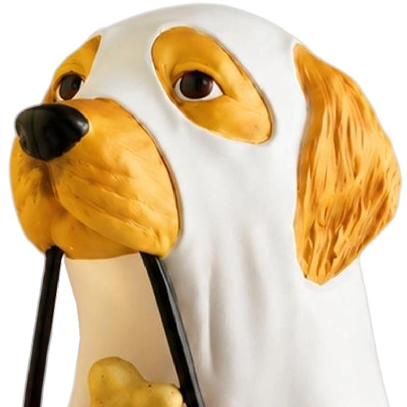 Halloween Resin Dog Statue with Illuminated Bucket and Bone Detail for Window, Entryway, Party Tables, and Indoor Party Centerpiecs