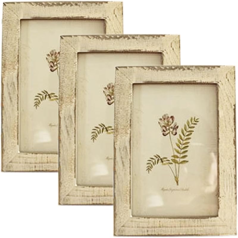 4x6 Rustic Retro Picture Frames Yellow Wood Farmhouse Distressed Photo Frame for Tabletop or Wall Mounting Home Office Decor Family Picture Frame,