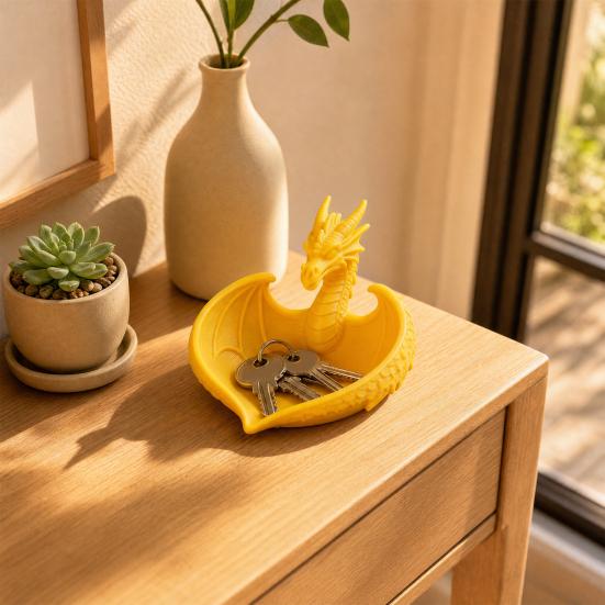 3D Printed Dragon Storage Box Modern Desk Organizer for Keys Jewelry Candy Flying