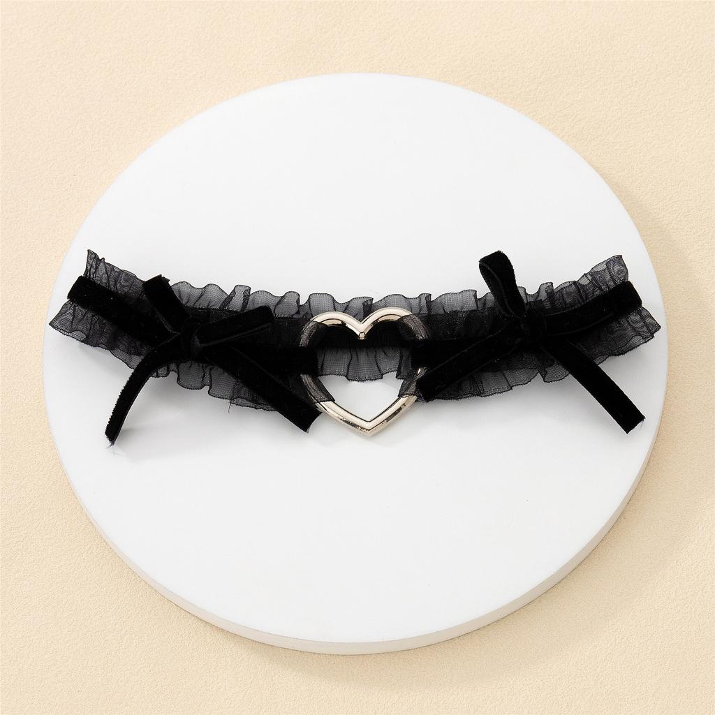 2025 Sexy Women's Black Lolita Elastic Personalized Lace Love Bow Versatile Dress Thigh Ring Leg Decoration for Women